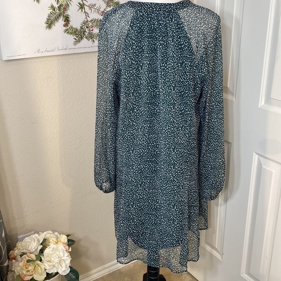 JOIE Ladies Artic Animal Spot Balloon Sleeve Dress Green Size Large‎ - Picture 6 of 15